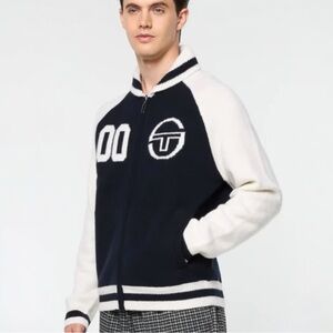 Men’s Sergio Tacchini Navy | White Classic Sportwear Sweater NWT